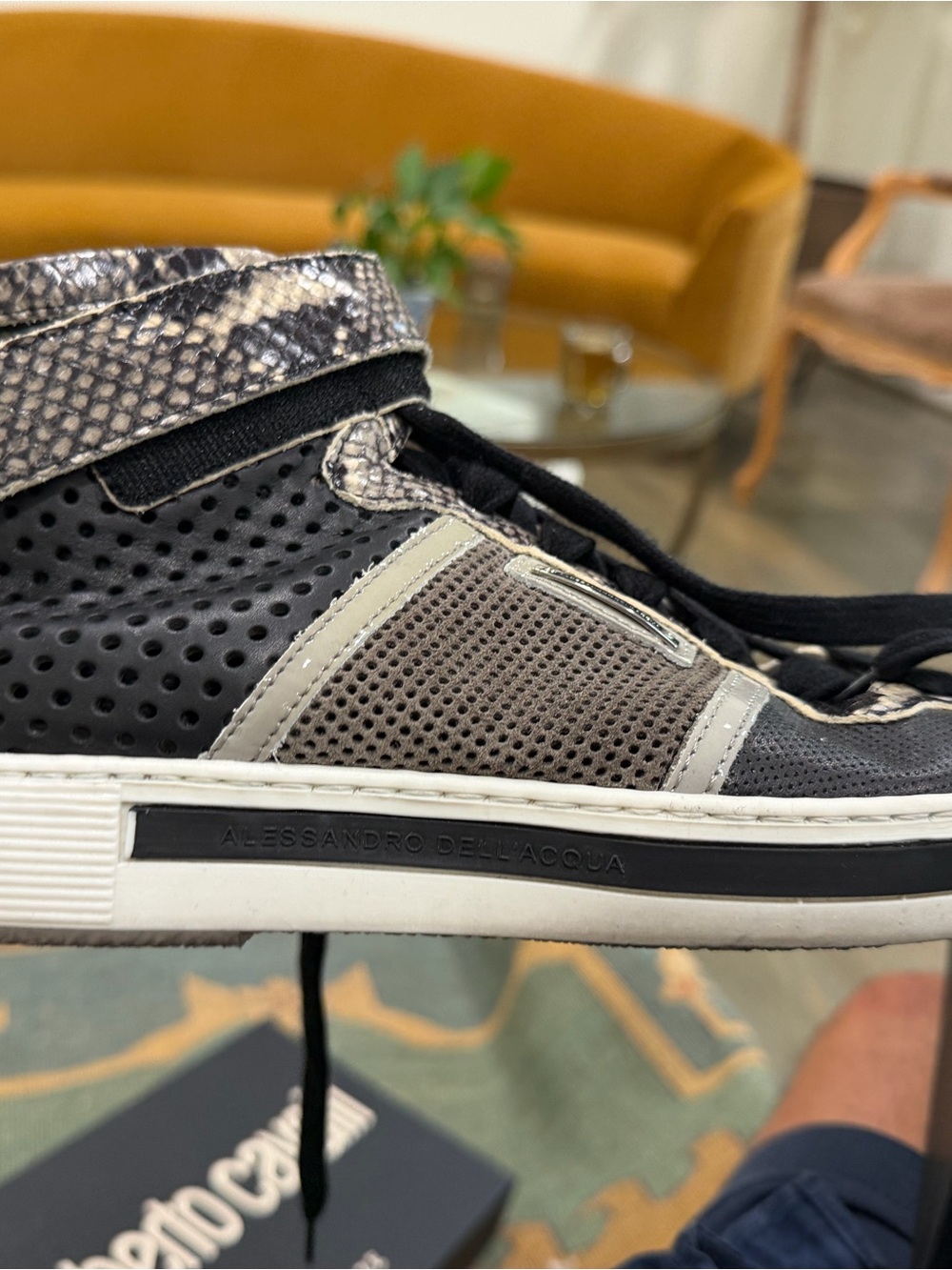 Alessandro Dell'Acqua Black, Gray and Cream Men's Sneaker